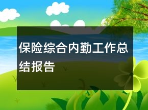 保險(xiǎn)綜合內(nèi)勤工作總結(jié)報(bào)告