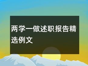 兩學(xué)一做述職報(bào)告精選例文