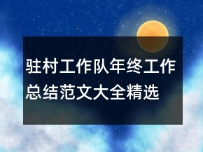 駐村工作隊(duì)年終工作總結(jié)范文大全精選