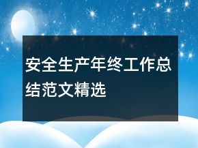 安全生產(chǎn)年終工作總結(jié)范文精選