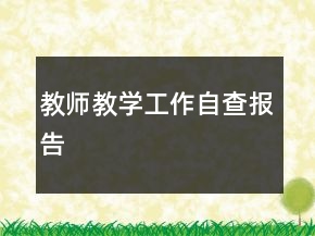 教師教學工作自查報告