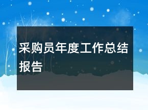 采購(gòu)員年度工作總結(jié)報(bào)告