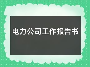 電力公司工作報(bào)告書