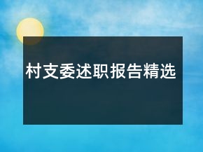 村支委述職報告精選