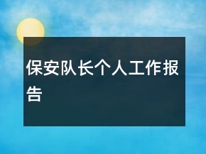 保安隊長個人工作報告