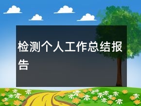 檢測(cè)個(gè)人工作總結(jié)報(bào)告