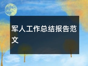 軍人工作總結報告范文