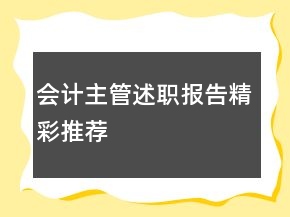 會計主管述職報告精彩推薦