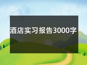 酒店實(shí)習(xí)報(bào)告3000字