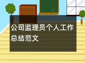公司監(jiān)理員個(gè)人工作總結(jié)范文