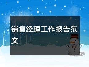 銷售經(jīng)理工作報(bào)告范文