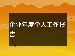 企業(yè)年度個人工作報告