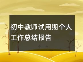 初中教師試用期個(gè)人工作總結(jié)報(bào)告