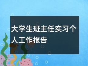 大學(xué)生班主任實(shí)習(xí)個(gè)人工作報(bào)告