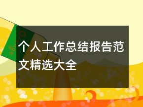 個人工作總結報告范文精選大全