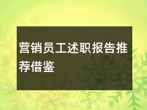 營銷員工述職報告推薦借鑒