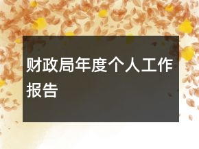 財政局年度個人工作報告