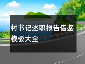 村書記述職報告借鑒模板大全