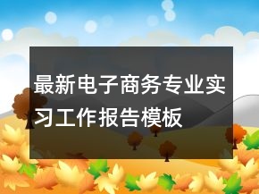 最新電子商務(wù)專(zhuān)業(yè)實(shí)習(xí)工作報(bào)告模板