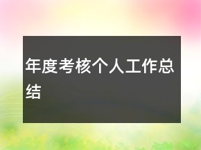 年度考核個人工作總結(jié)