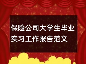 保險(xiǎn)公司大學(xué)生畢業(yè)實(shí)習(xí)工作報(bào)告范文