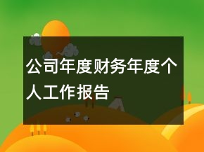 公司年度財務年度個人工作報告