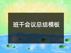 班干會議總結(jié)模板