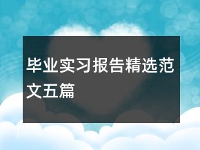畢業(yè)實習(xí)報告精選范文五篇