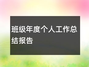 班級年度個人工作總結報告