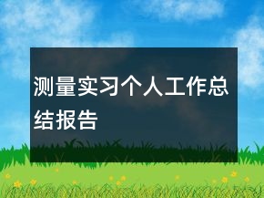 測量實習(xí)個人工作總結(jié)報告