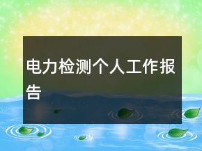 電力檢測(cè)個(gè)人工作報(bào)告