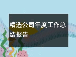 精選公司年度工作總結(jié)報(bào)告