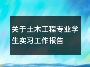 關(guān)于土木工程專業(yè)學(xué)生實(shí)習(xí)工作報(bào)告