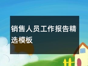 銷售人員工作報(bào)告精選模板