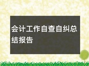 會計工作自查自糾總結(jié)報告