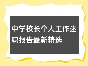 中學(xué)校長(zhǎng)個(gè)人工作述職報(bào)告最新精選