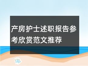 產(chǎn)房護(hù)士述職報(bào)告參考欣賞范文推薦