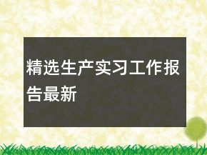 精選生產(chǎn)實(shí)習(xí)工作報(bào)告最新
