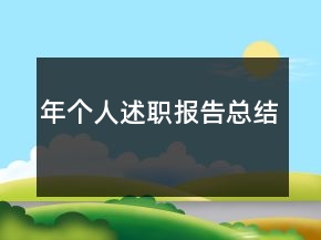 年個人述職報告總結