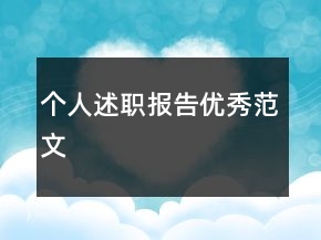 個(gè)人述職報(bào)告優(yōu)秀范文