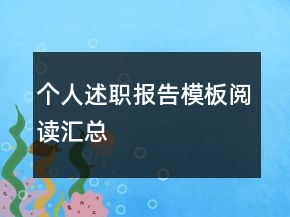 個人述職報告模板閱讀匯總