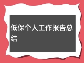 低保個人工作報告總結(jié)