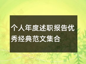 個人年度述職報告優(yōu)秀經(jīng)典范文集合