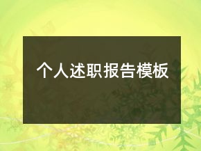 個人述職報告模板