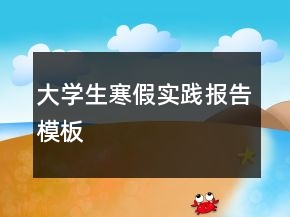 大學生寒假實踐報告模板