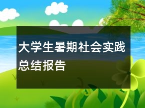 大學(xué)生暑期社會實踐總結(jié)報告