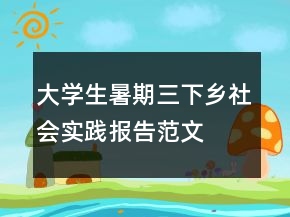大學(xué)生暑期三下鄉(xiāng)社會實踐報告范文