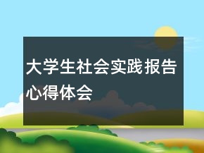 大學(xué)生社會(huì)實(shí)踐報(bào)告心得體會(huì)
