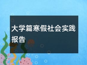 大學篇寒假社會實踐報告