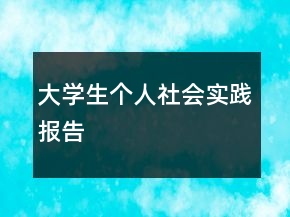 大學生個人社會實踐報告